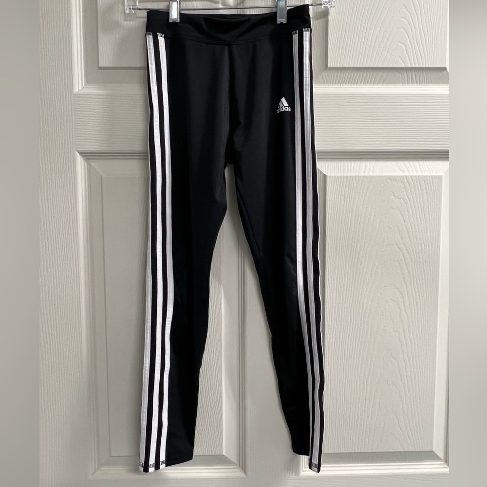 Adidas Girls Black Track Pants - Size Medium - VGUC